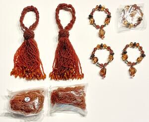 Vintage Saro Lifestyle NR59.O Drop Tassel Napkin Rings & Baho Beaded Napkin Ring